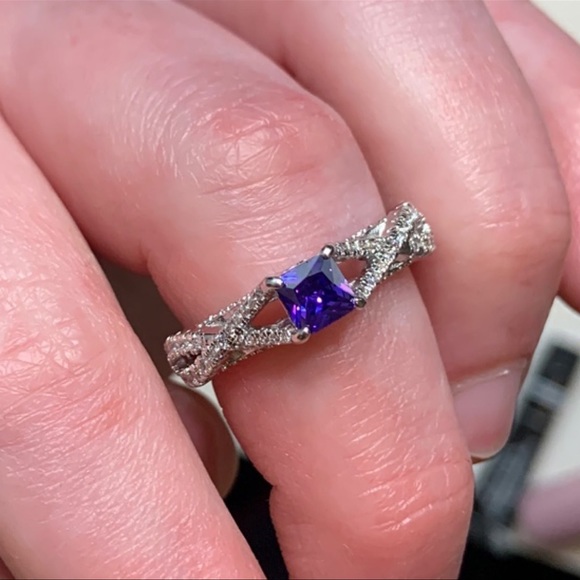 Ring Bomb Party Amethyst and White Topaz Ring - Size 9 - Picture 6 of 9